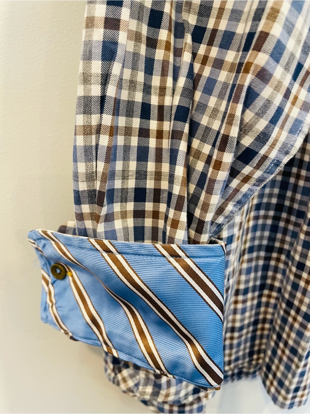 Lincs DC & co Blue and White Plaid Button-Down Shirt - Picture 5 of 10